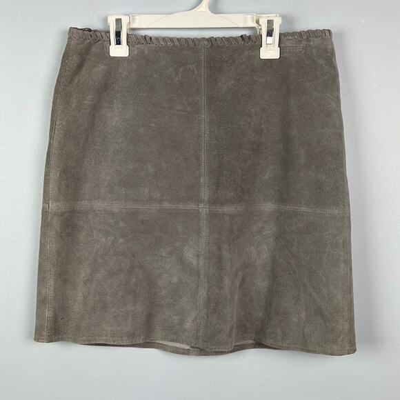 Marc Aurel gray leather mini skirt size 8 - Picture 1 of 9
